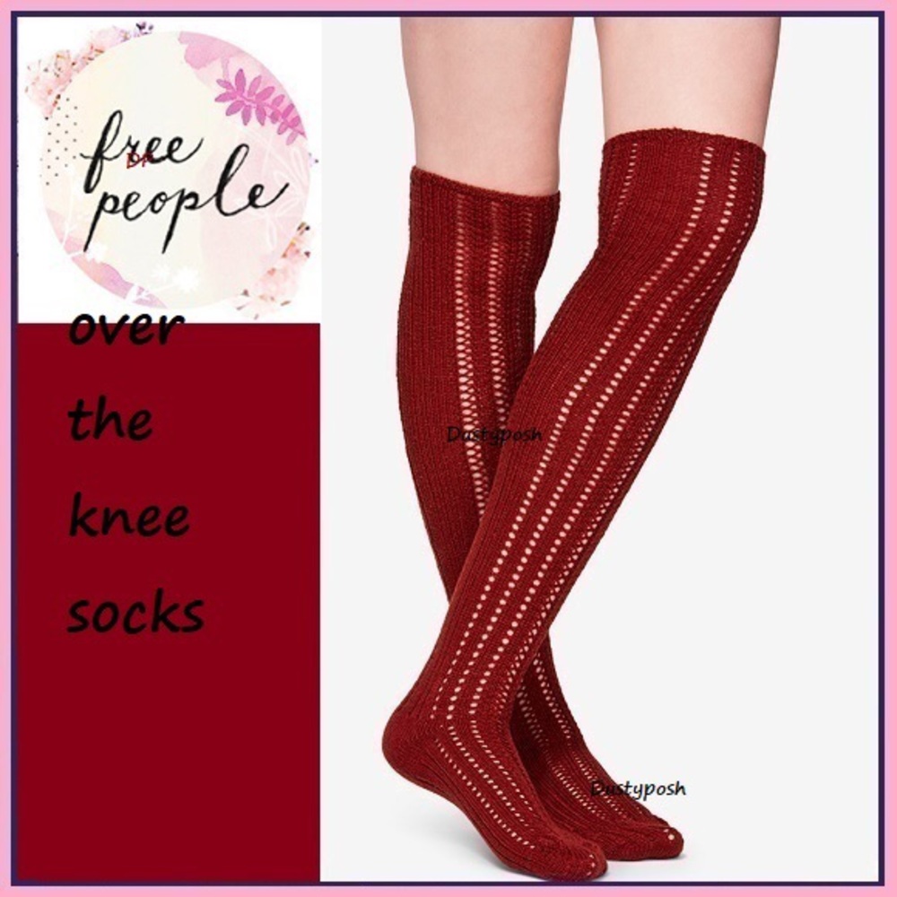 Free People Over Knee Socks Thigh High Pointelle